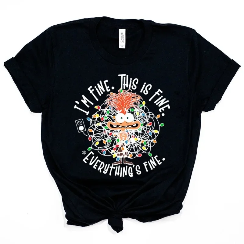 القلق قميص عيد الميلاد كل شيء جيد داخل العواطف قميص عيد الميلاد عيد الميلاد الشارع الأبيض الجمالية قميص تي شيرت