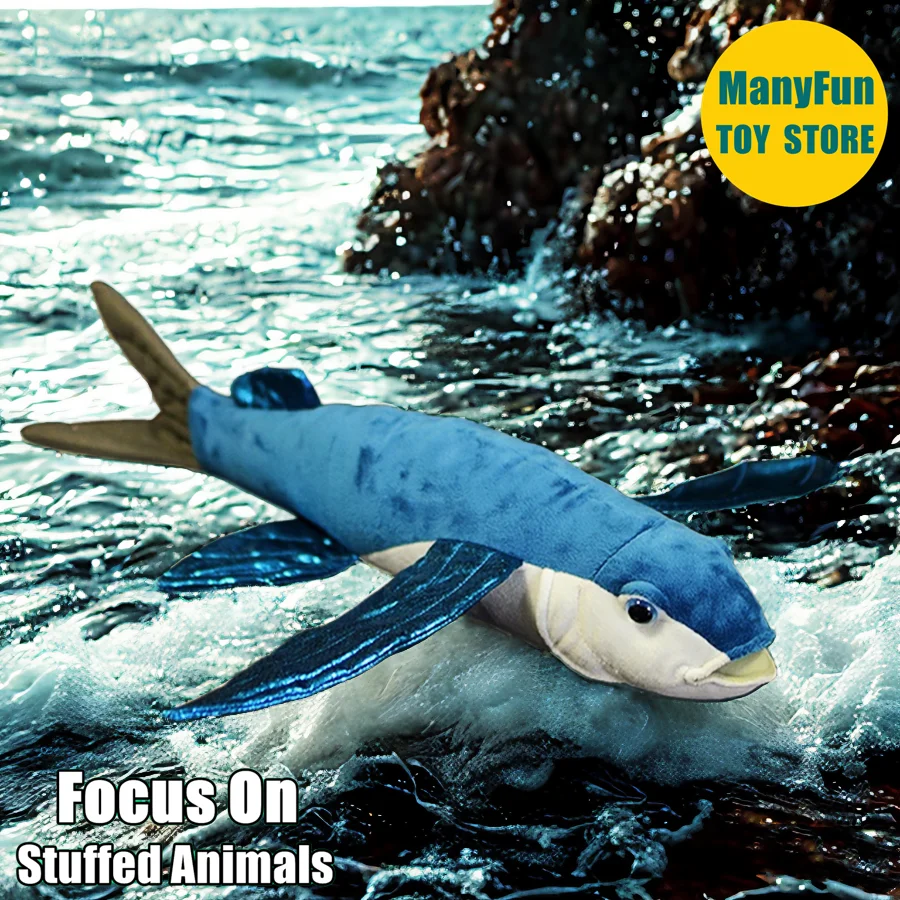 Flying Fish Realistic Sea Fish Plushie Volador Plush Toy Lifelike Gliding fish Stuffed Animal Simulation Soft Doll Lovers