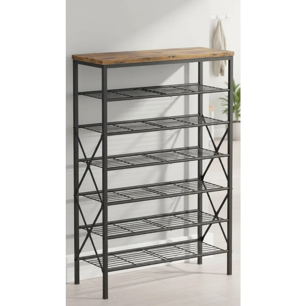 

8-уровневый высокий органайзер для обуви, вмещает 32 пары, регулируемая металлическая полка для прихожей, гостиной