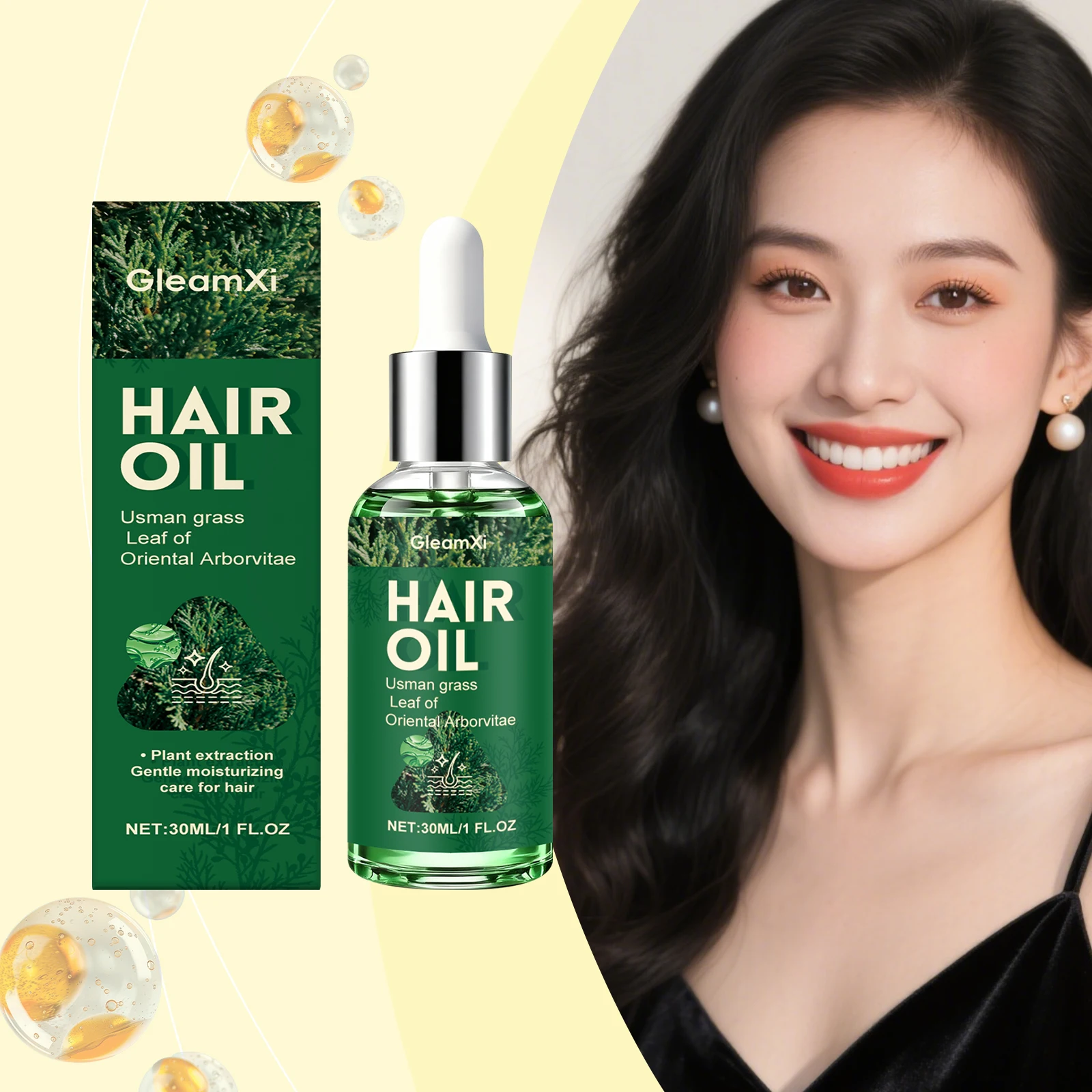 Moisturizing Hair Oil Nourishes and Smooths Hair, Lightweight and Silky, Refreshing and Non-Greasy Hair Care Oil