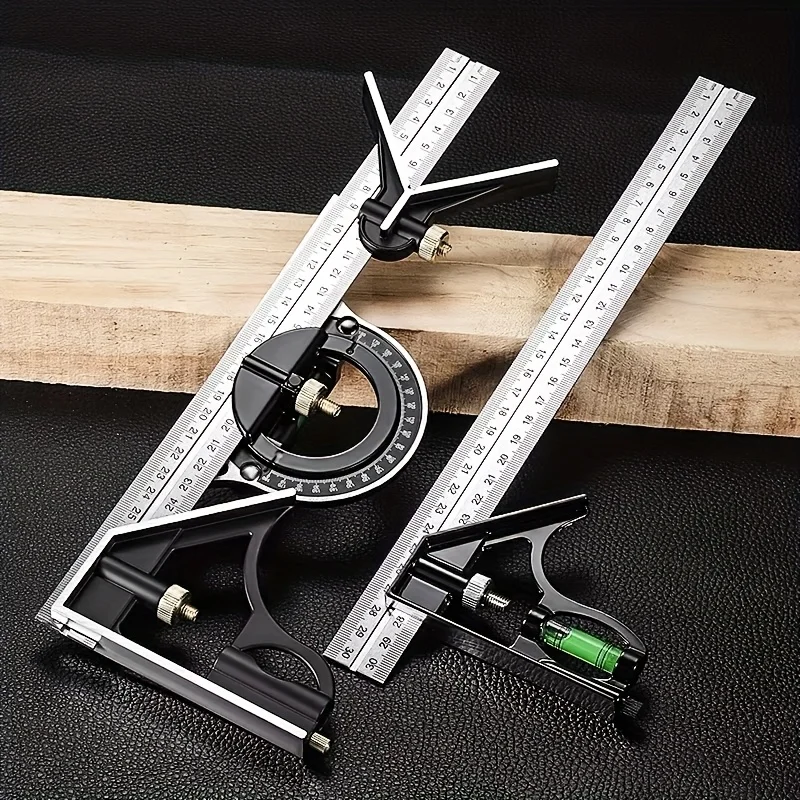 Stainless Steel 300mm Multi-Purpose T-Square and Protractor Leveling Set