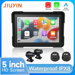 5Inch Motorcycle Wireless Carplay Android Auto Portable Navigation Gps Screen Ipx7 Waterproof Display Bluetooth Jiuyin