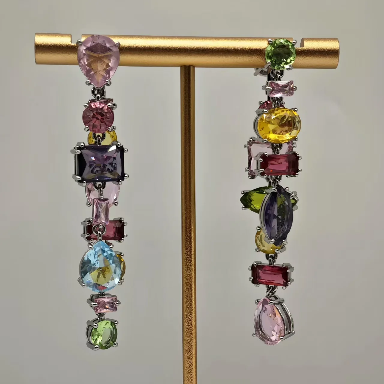 

autumn fashion irregular multi-color front and rear earrings