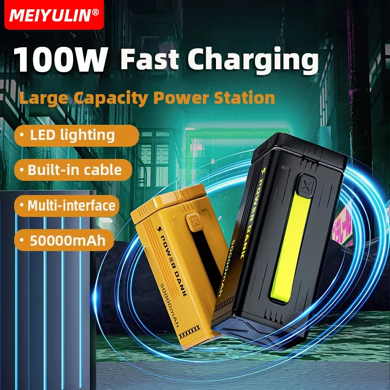 50000mAh Large Capacity Power Bank 100W USB C PD Fast Charging Mobile External Battery Charger For IPhone Samsung Xiaomi Laptop