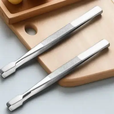 2Pcs Premium Stainless Steel Stamp Tweezers Flat Tip Philately Tools for Stamp Collecting Jewelry Making Eyelash Application