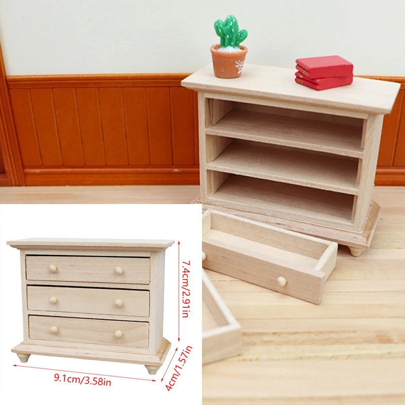 1PC 1:12 Furniture Model Decor Toy Doll House Accessories Dollhouse Miniature Storage Drawer Cabinet Locker Bedside Table
