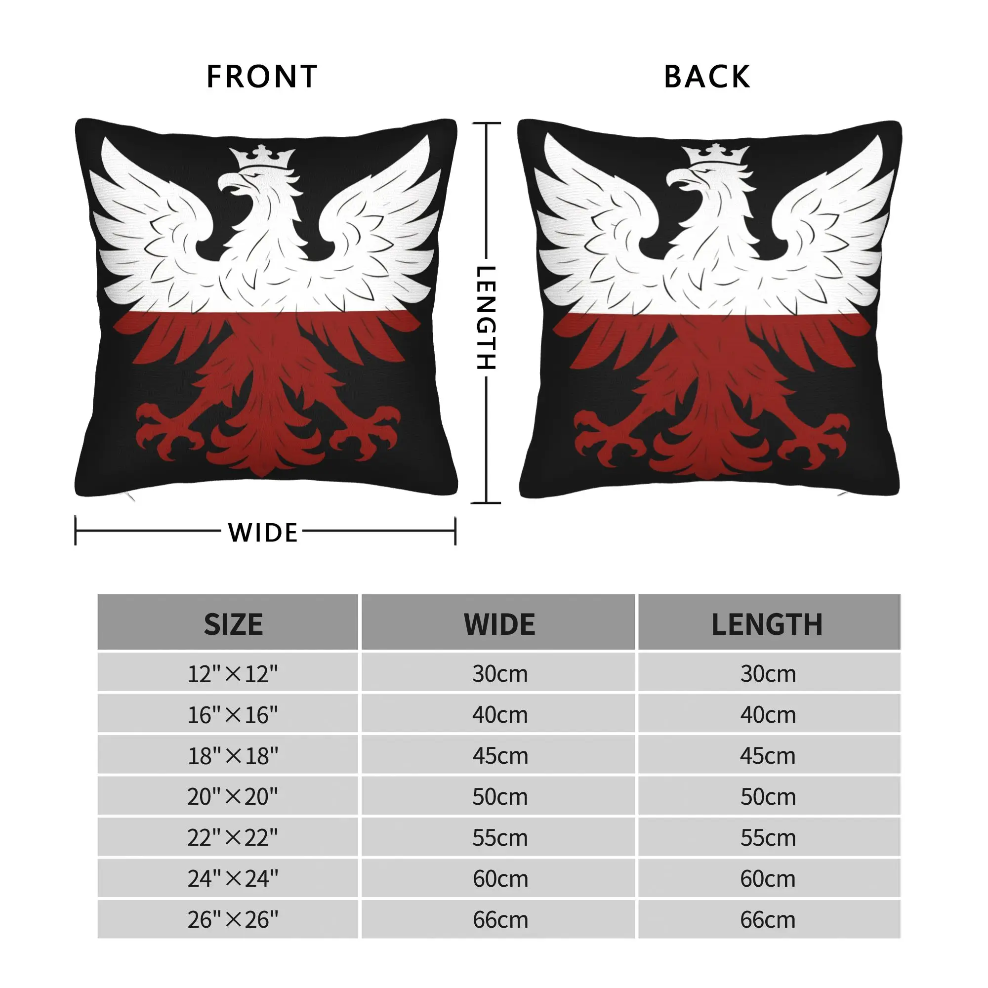 Poland Polska Eagle Flag Pillow Case  Square Pillow Cover Retro Trendy Pillowcases For Office Car Home Decor