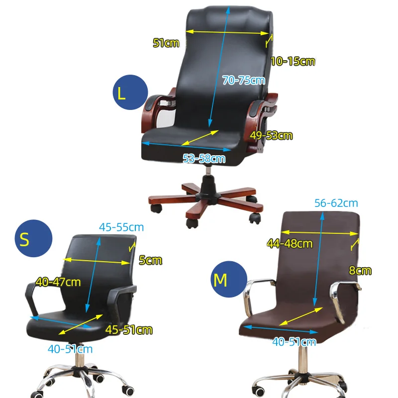 PU Leather Armchair Cover Solid Color Oil Waterproof Office Boss Seat Chair Covers Home Computer Chair Dust Protection Cover