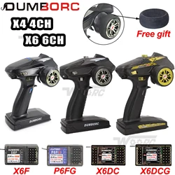 DUMBORC 4CH 6CH X6 X4 2.4G Transmitter X6F P6F P6FG X6DCG Gyro Receiver Remote Control for 1/10 1/8 RC Car Boat Dron Robot Toys