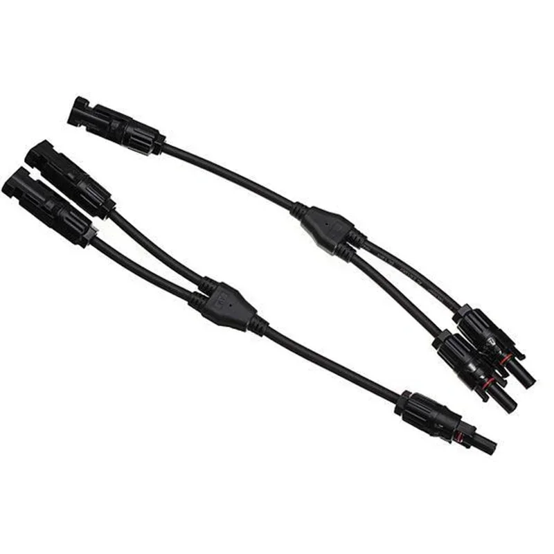 

Новый водонепроницаемый Y-образный соединитель-адаптер для солнечных панелей, 12,4 дюйма, 20А, черный пластик, с разъемами типа «папа» и «мама»