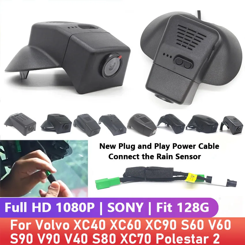 Dash Cam For Volvo XC40 XC60 XC90 S60 V60 S90 V90 V40 S80 XC70 Polestar 2 Car Dvr HD Camera WiFi Driving Recorder Auto Parts