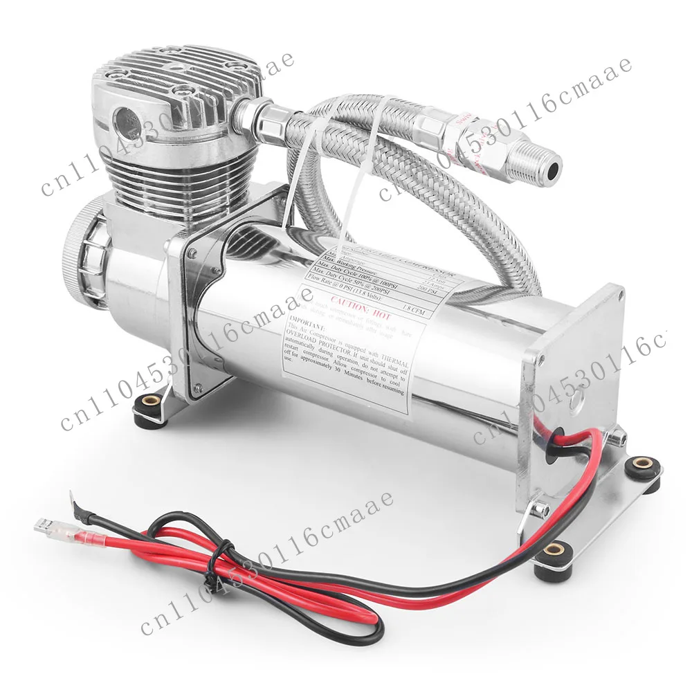 Automotive Parts General 1/4NPT or 3/8NPT Chrome, 200 lb/sq. inch, 480C 12V Air Suspension Compressor Pump Kit BX102151-SL