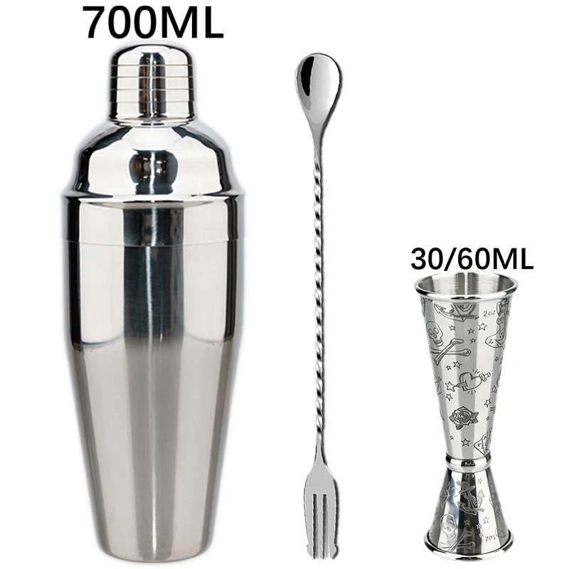 

2025 New Cocktail Shaker Professional Stainless Steel Bartender Wine Cup Cocktail Mixer Martini Cocktail Shaker Bar Set