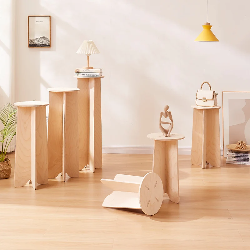 Simplicity All-round Clothing Store Bag Display Rack Photography Products Solid Wood Base Window Dressing Platform Display Stand