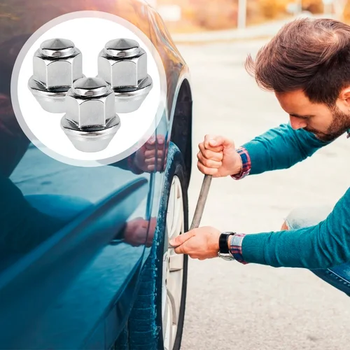 Imagen 2 del producto Tuercas de rueda de 20 piezas para ruedas Ford M12x1, 5, 19mm, tuercas de rueda hexagonales, tuercas chapadas en acero al carbono cónicas de 60 grados, repuesto OEM 1678260