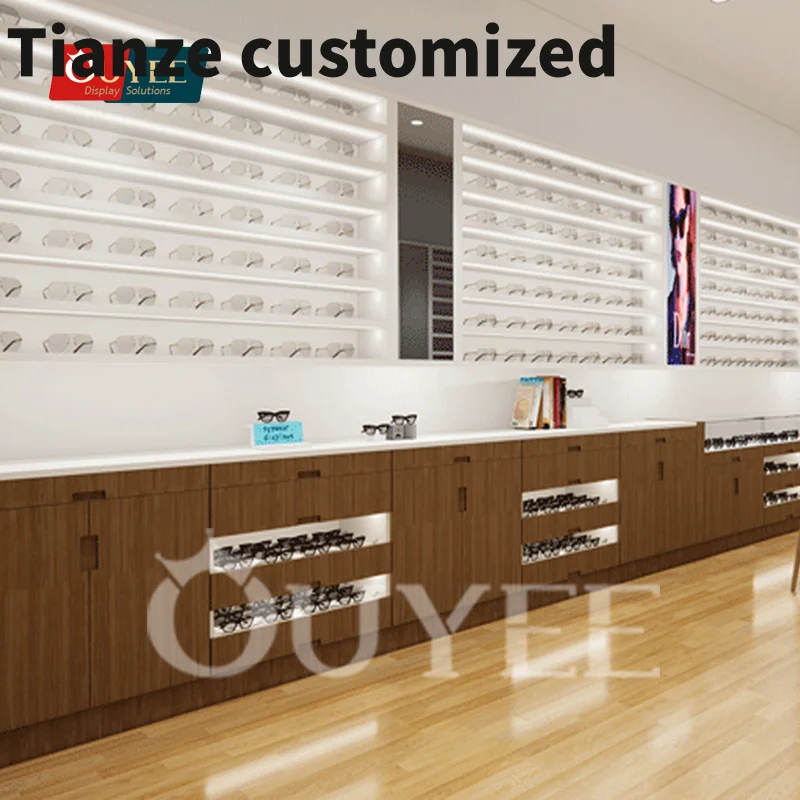 Customized-customized modern glasses shop furniture sunglass glass showcase optical display cabinet