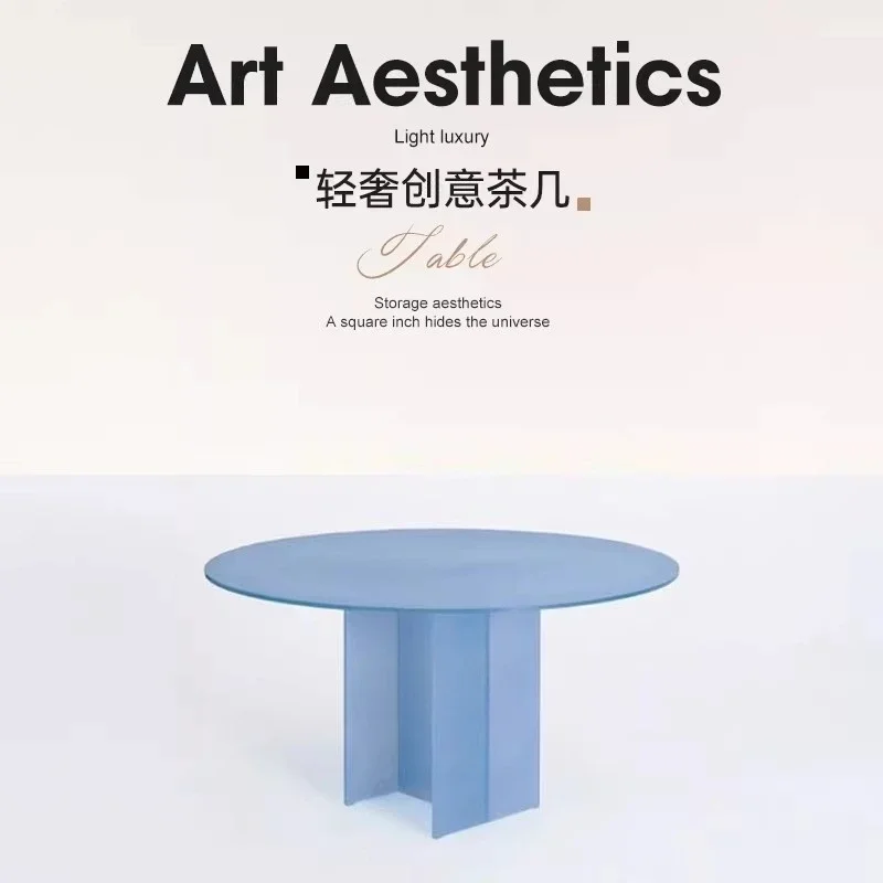 Nordic simple creative fashion acrylic dining modern small round negotiation coffee  stone pattern round