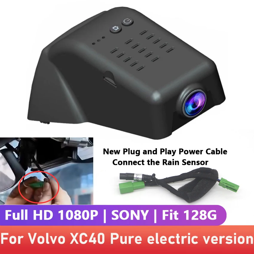 New! Car DVR Wifi Camera HD Dash Cam Video Recorder Original For Volvo XC40 Pure electric version 2021 2022 2023 2024 Dashcam