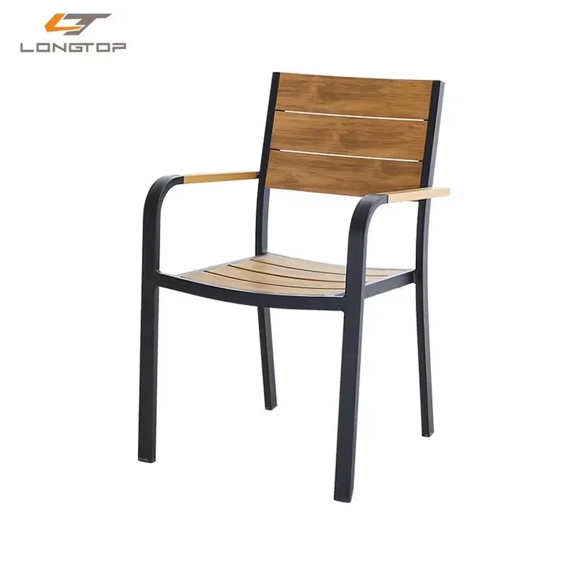Wholesale Comercial Outside Garden Durable Metal and Hdpe Lumber Portable Dining Chair Outdoor Plastic Wood Chair