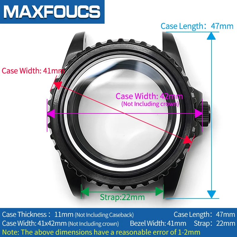 3'o Clock SUB Shiny Stainless Steel Watch Case Set For SKX007/009 NH35 Movement Sapphire Crystal Crown Watch Part image 4
