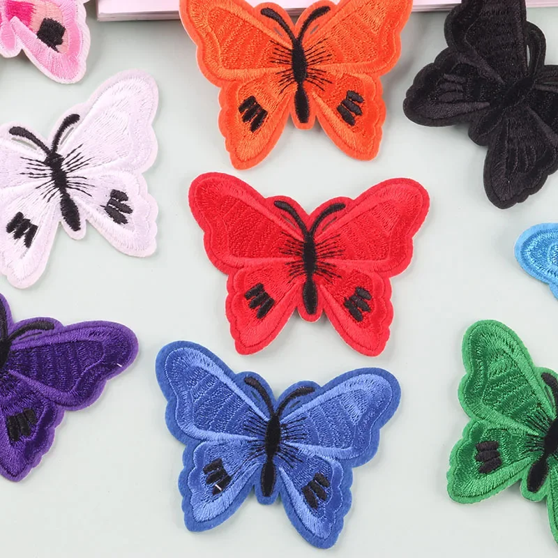 Butterfly Embroidery Badges Iron On Patches On Clothes DIY Dress Jeans Hat Clothing Accesories Cartoon Applique Stickers