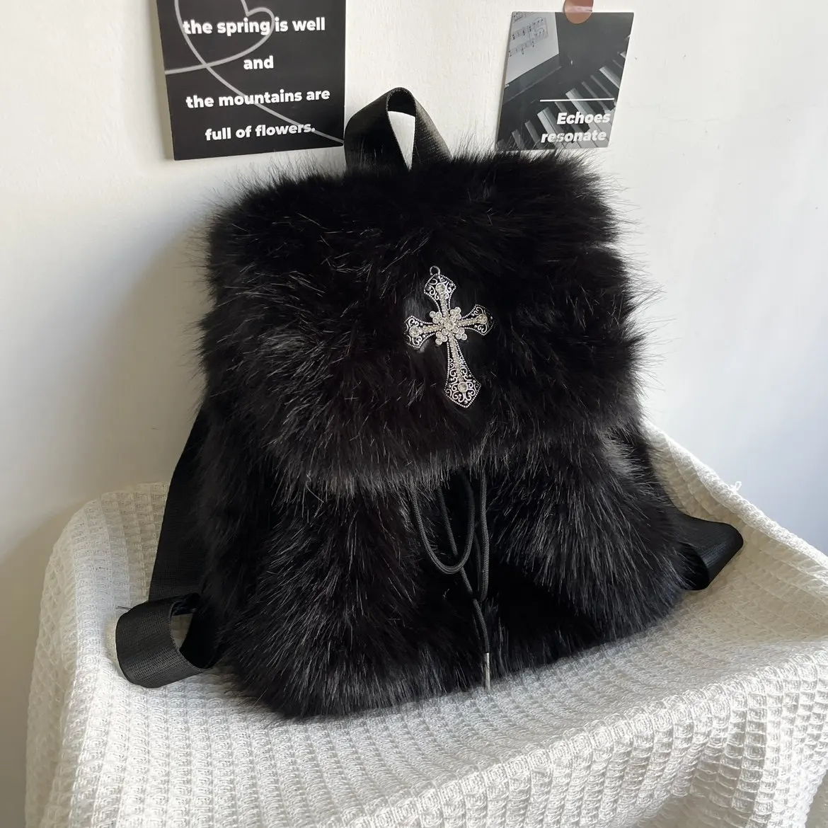 Black Plush Backpac…