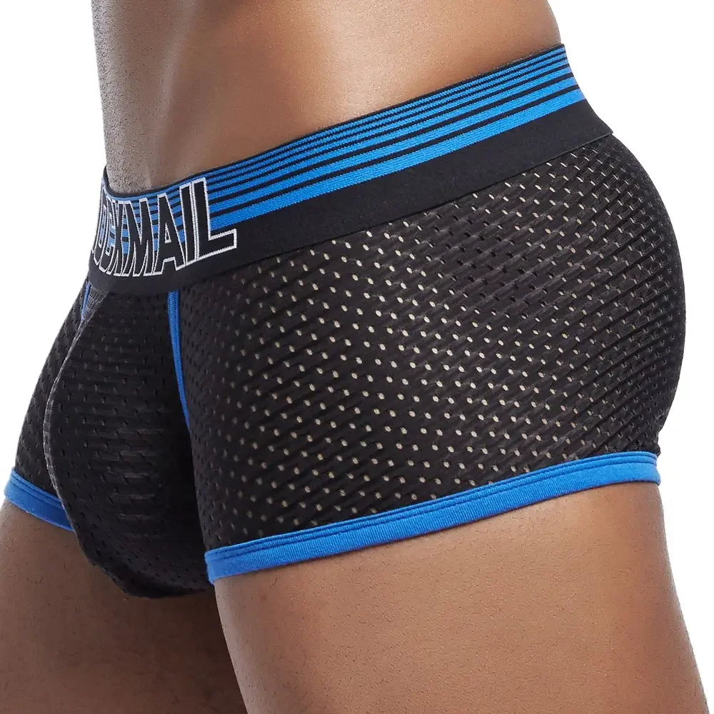 CKMACanon-Boxer Respirant en Maille de Coton pour Homme, Culotte en U Convexe, Sous-Vêtements Sexy pour Thérapeute, Caleçon avec Feuilles Imprimées,