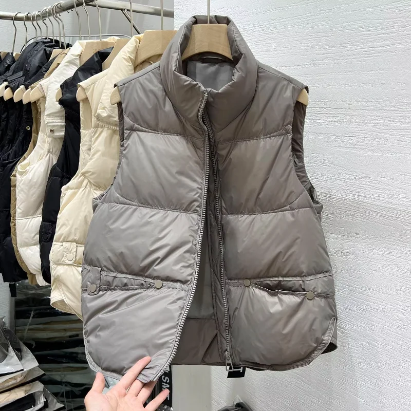 Down New Loose All-match Vests Stand Collar Short Small Fellow Slim Coats Western Trendy Hot Sell Minority Literary Tops