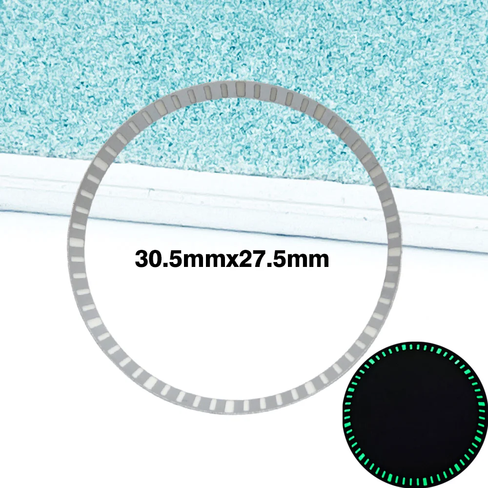 30.5 مللي متر الأخضر مضيئة الفصل الدائري الظل الداخلي صالح ل SKX007 SKX009 SRPD ساعة حافظة أسود فضي أخضر ساعة الفصل الدائري جزء