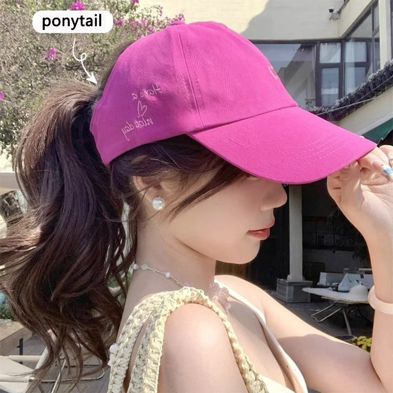 Summer Baseball Sun Caps Embroidery Love Sunshade UV Protection Empty Top Hats Sun Protection Outdoor Travel Beach Visor