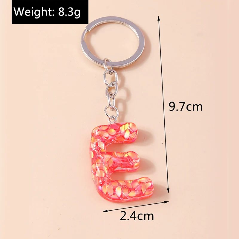 Bunter Acryl-Glitzer-Alphabet-Schlüsselanhänger mit 26 Initialen, A-Z-Buchstaben, Schlüsselanhänger, Anhänger für Frauen und Mädchen, Taschenanhänger, DIY-Schmuck, Geschenke – Detail 7