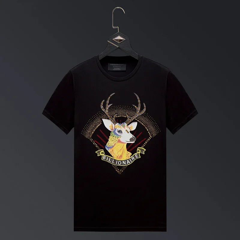 

2025 Deer Diamonds T Shirts Men Brand Fashion Top Streetwear O Neck Short Sleeve Slim Modal Cotton T-shirt Man Plus Size 6XL