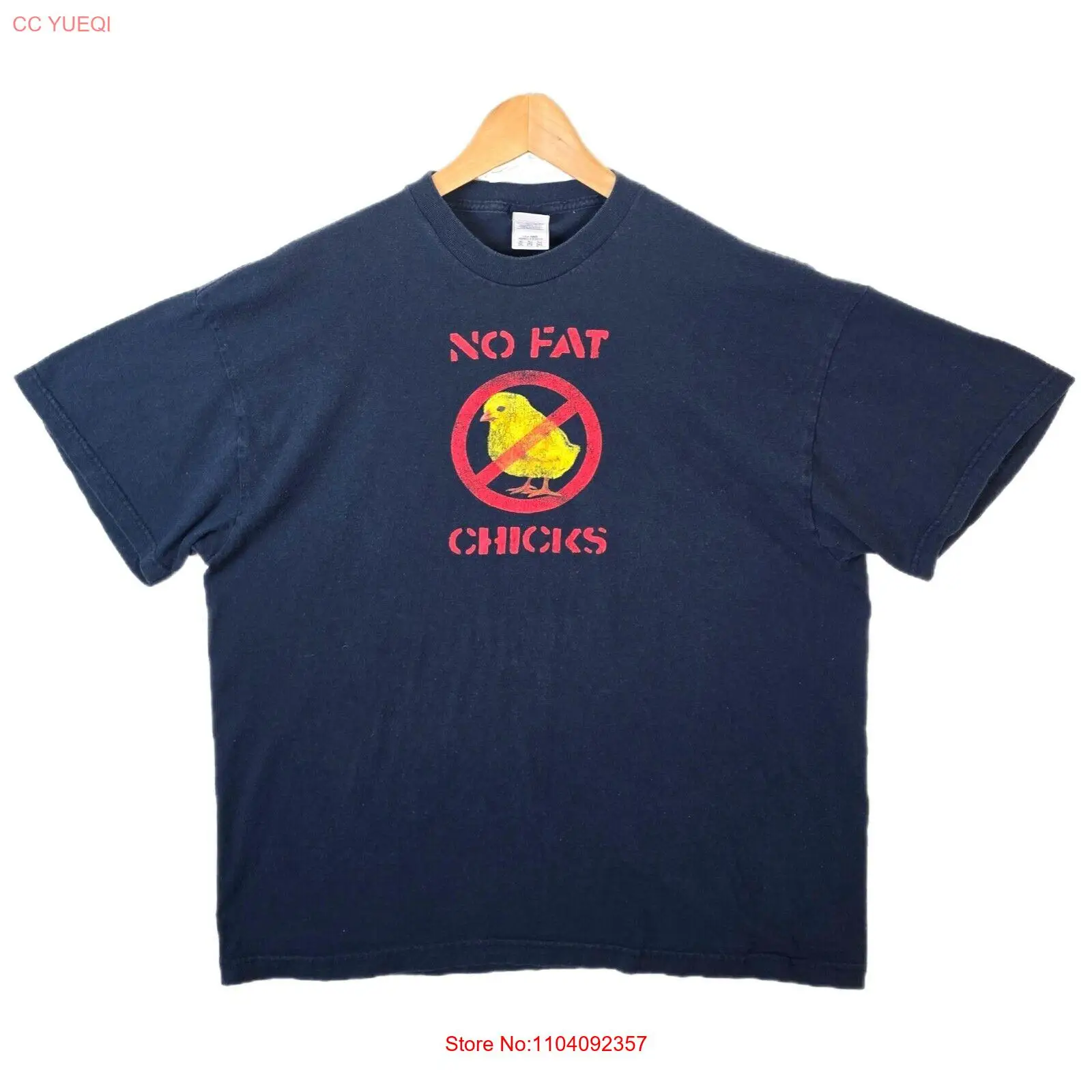 Винтажная футболка No Fat Chicks, размер XXL, пародия, шутка, забавная новинка, Y2K, детская птица Винтажная футболка No Fat Chicks, размер XXL, пародия, шутка, забавная новинка, Y2K, детская птица