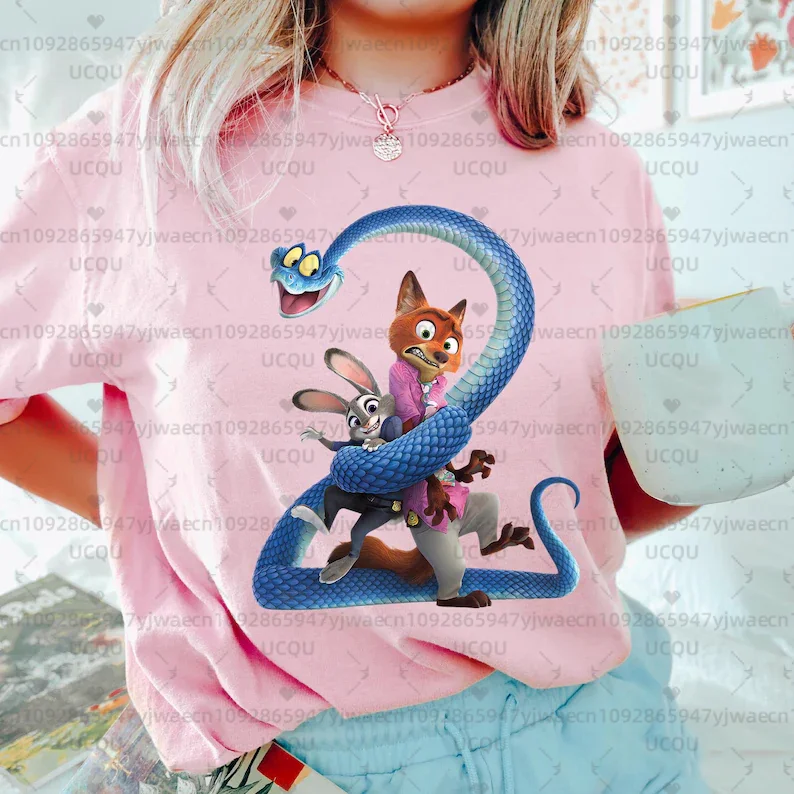 Zootopia 2 قميص الراحة الألوان جودي هوبس نيك وايلد غاري دي ثعبان المرأة الرجال قصيرة الأكمام القطن تي شيرت بلايز #1