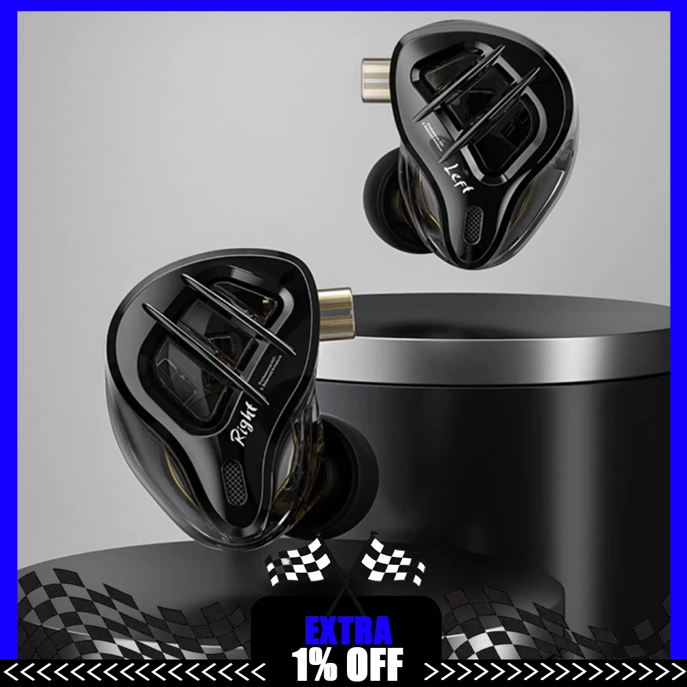 KZ ZAR Hybrid Driver In-ear Monitor 1DD + 7BA HiFi Headphones 2Pin Wired Headphones Music DJ Headphones Sports Gaming Earbud