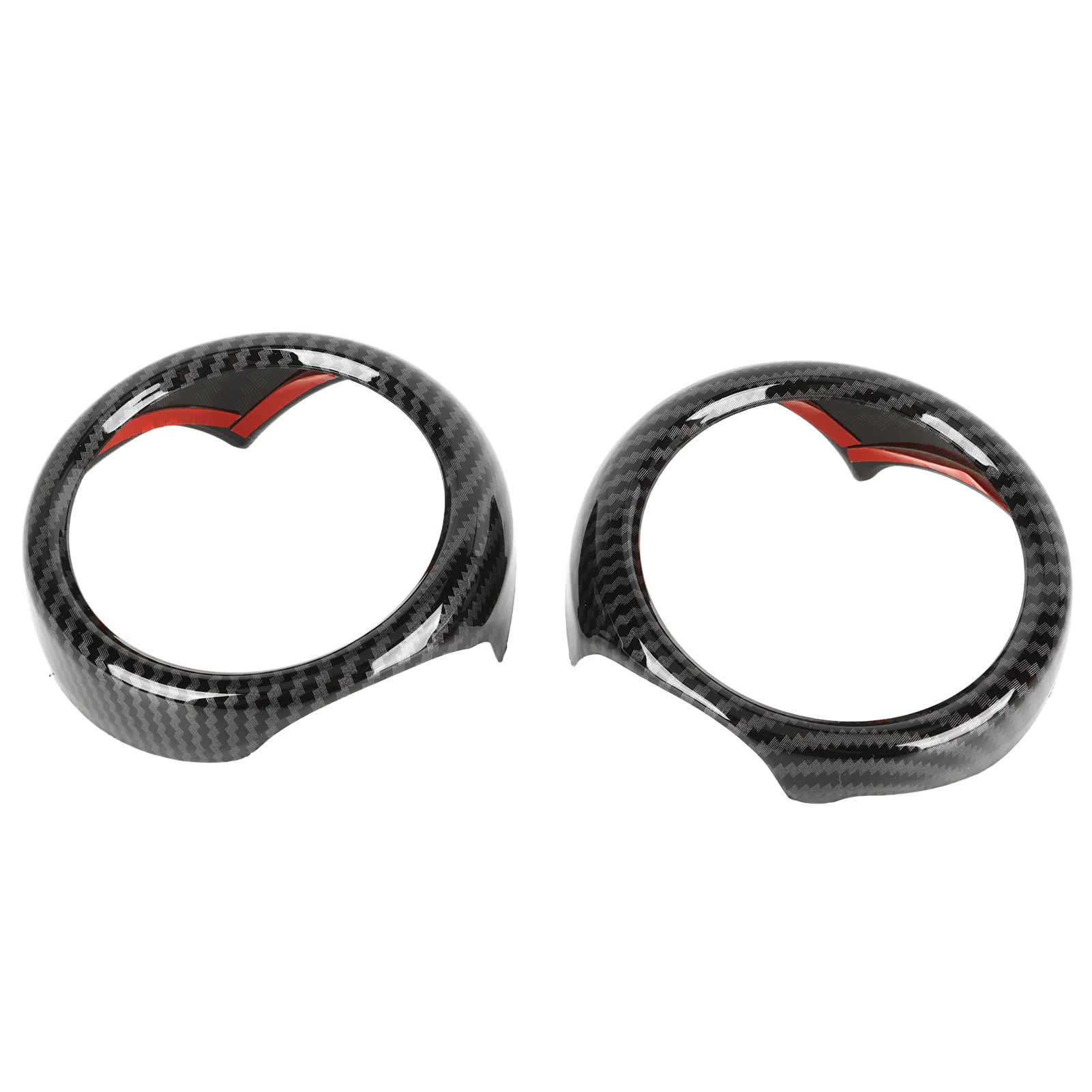 2PCS Car Vent Ring Cover Comfortable Touch Exquisite Carbon Pattern Wear Resistant Conditioner Vent Ring Cover for Vehicle