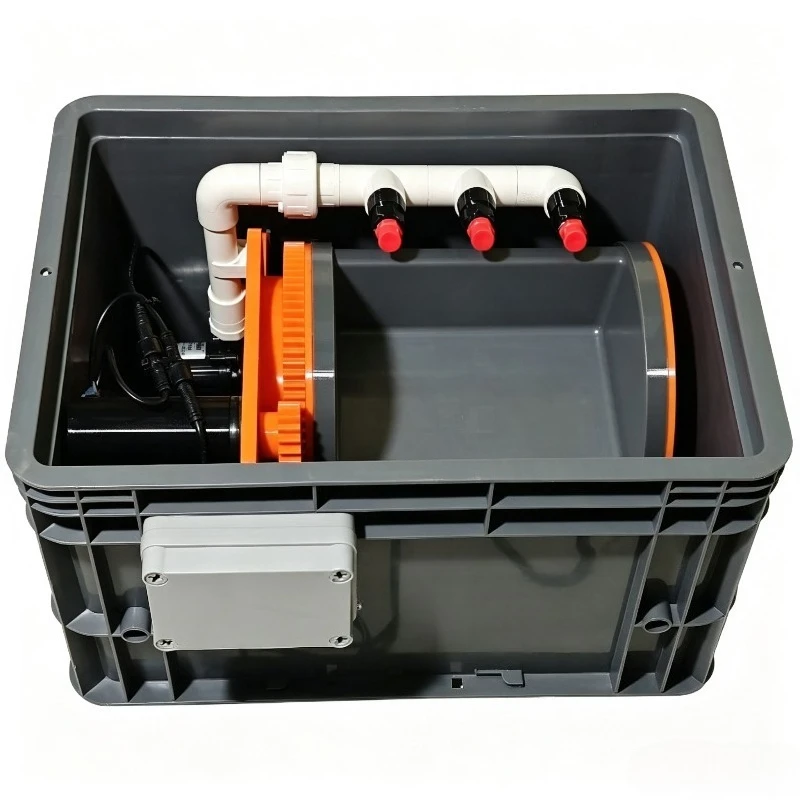 For Aquarium Drum Micro Filter Built-in Cleaning Micro Automatic Backwash Filter Box Small Fish Pond Filtration