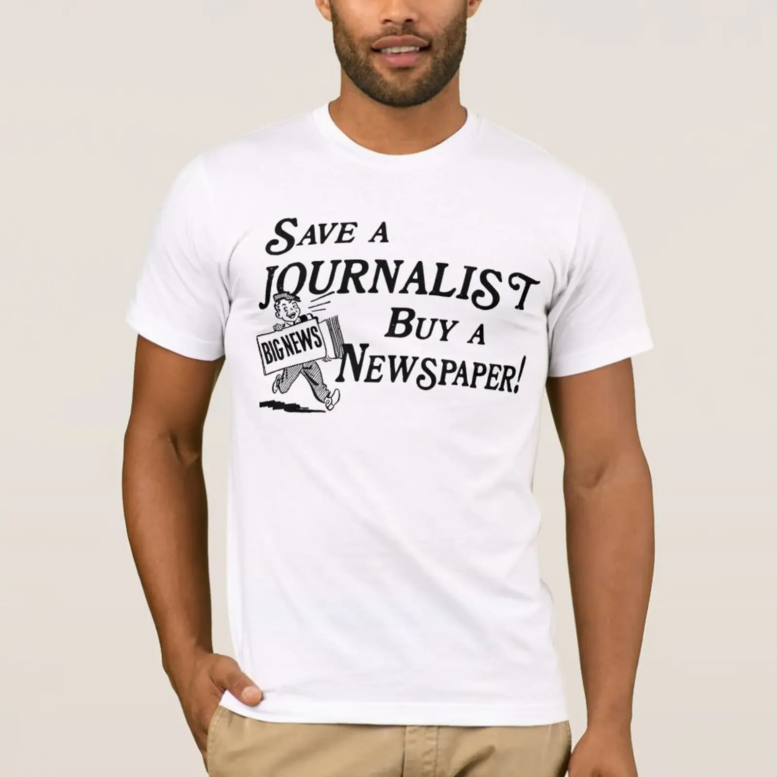 Buy Newspaper Save Journalist T Shirt vintage Washed streetwear Casual Slightly Stylish Soft Versatile graphic Comfortable