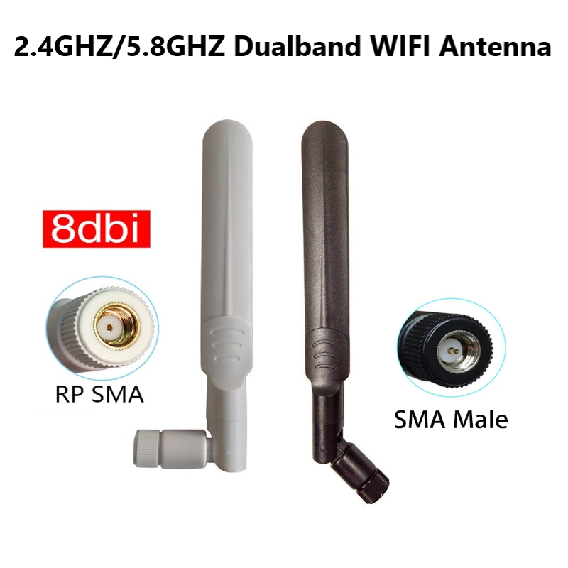  GWS wholesale 1 2P 2.4GHz 5.8Ghz Antenna 5dBi RP-SMA Male Connector Dual Band wifi Antena aerial SMA female wireless router IOT 