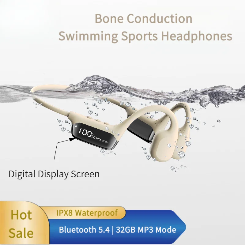 

Bone Conduction Headphones Bluetooth Wireless Earphone IPX8 Sports Waterproof Swimming MP3 Player 32G 360° Surround Sound