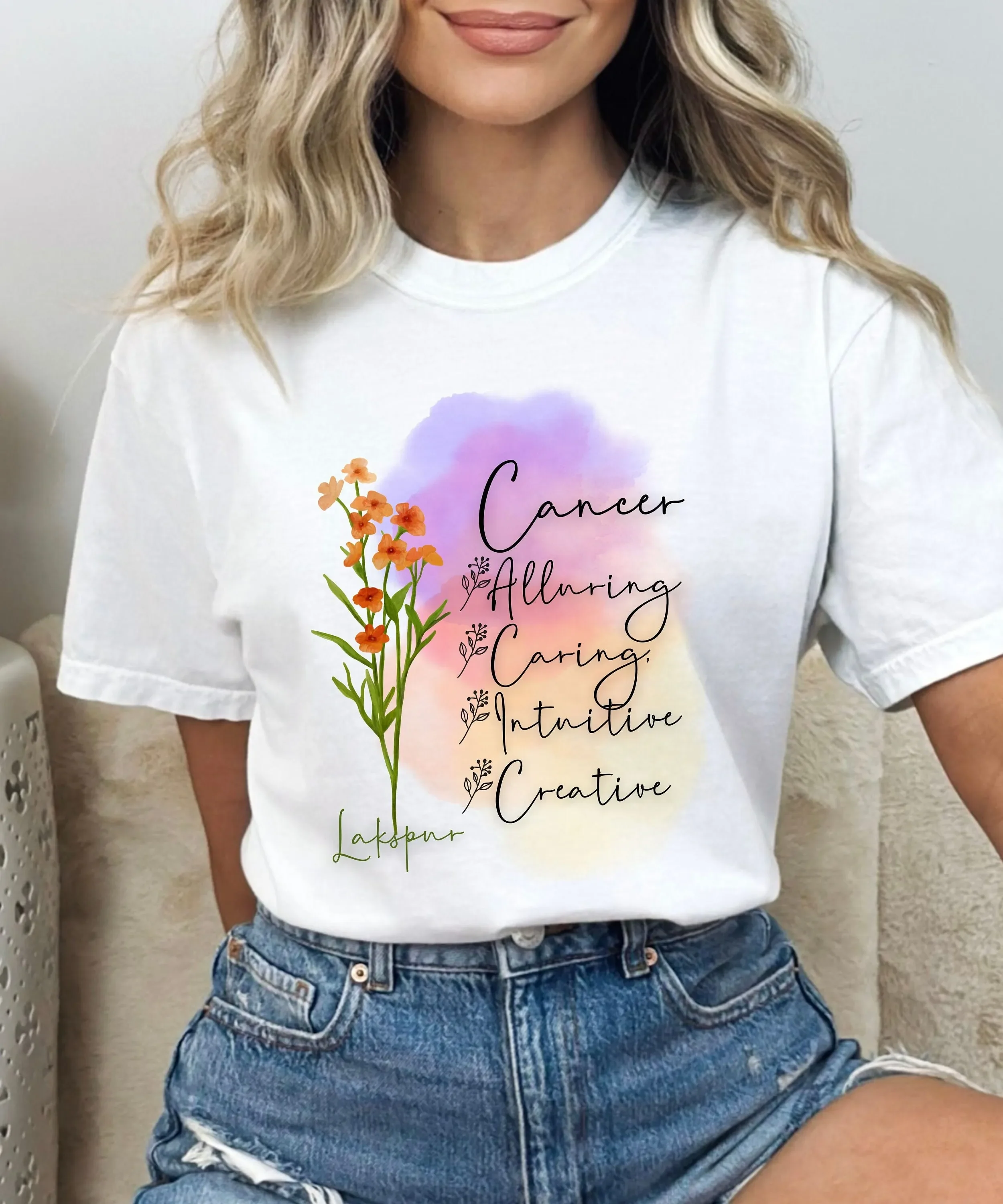 Cancer Birth Flower T Shirt gift for her birthday Comfort colors