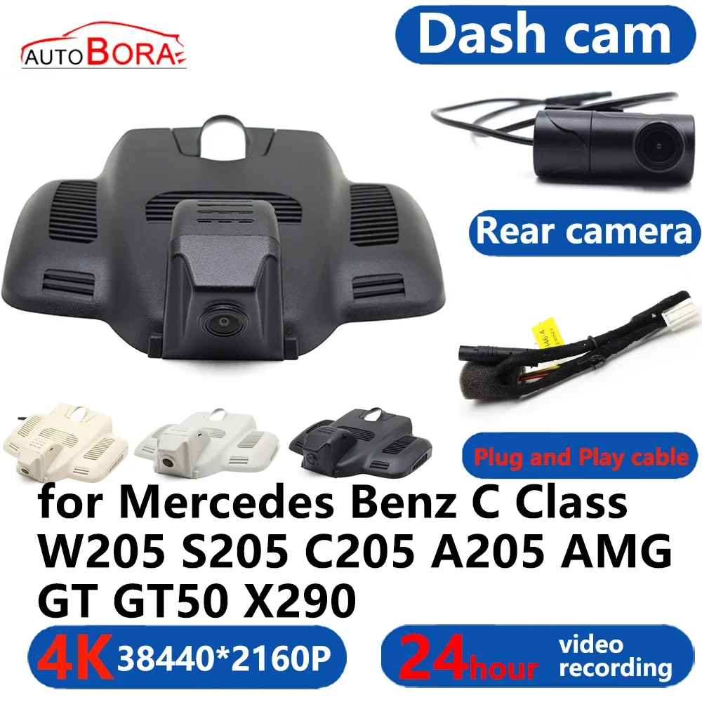 

AutoBora 4K Wifi 3840*2160 Car DVR Dash Cam Camera 24H Video for Mercedes Benz C Class W205 S205 C205 A205 AMG GT GT50 X290