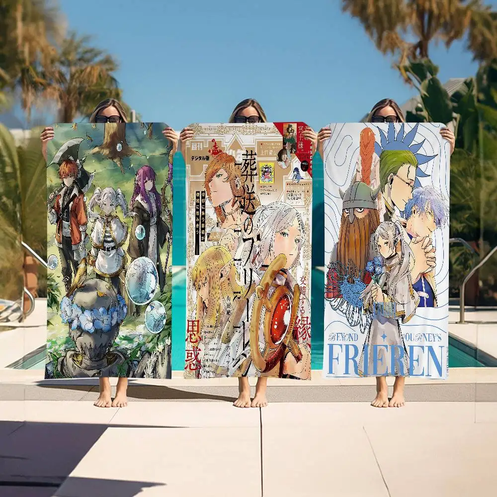 

Hot Japan Anime Frieren Beach Towels Shower Towel Sauna Travel Spa Microfiber Quick Dry Gym Accessories Cute Room Decor