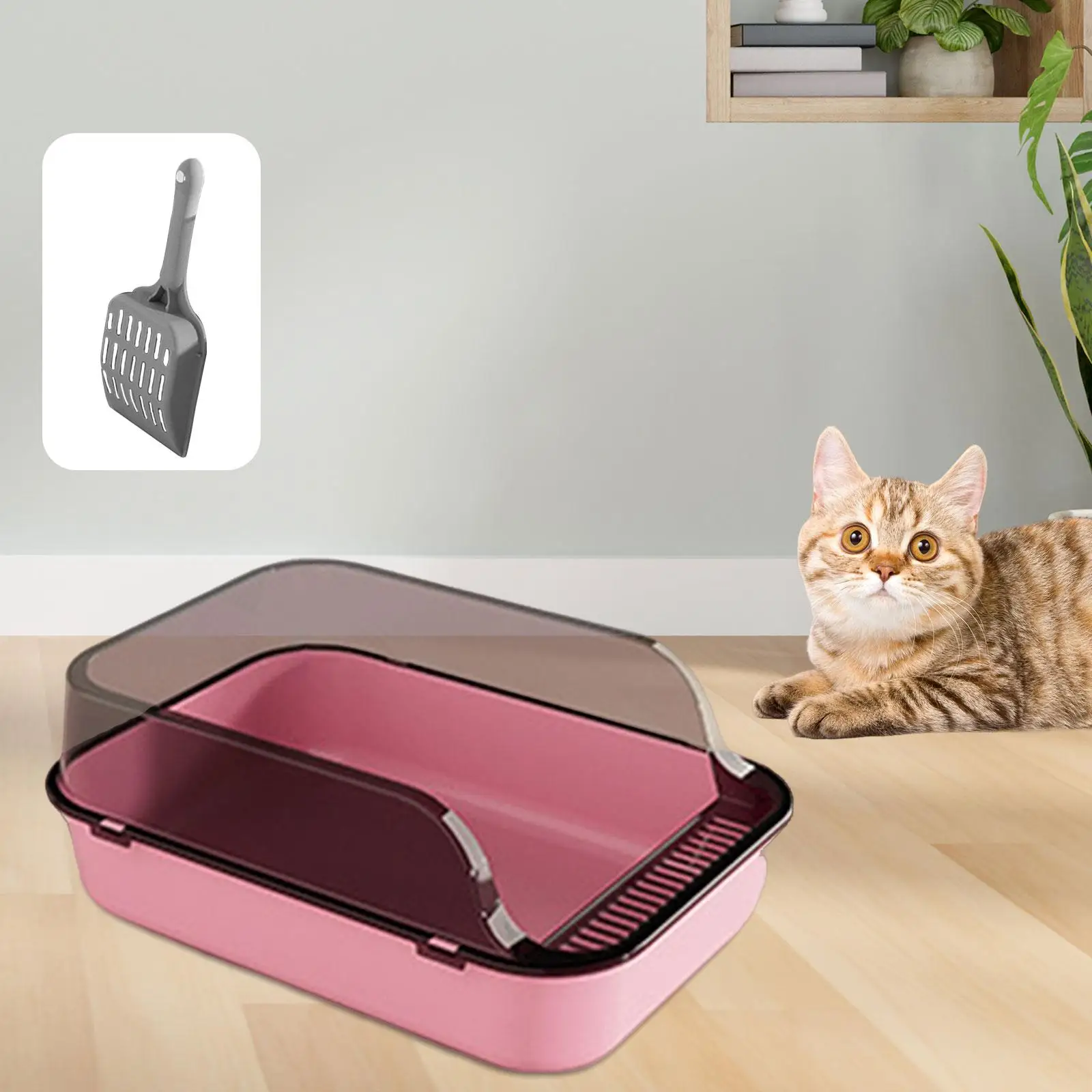 Open Top Cat Litter Box Easy to Clean High Sided Portable Cat Bedpan Removable Cat Toilet for Indoor Cats Small Animals Rabbit