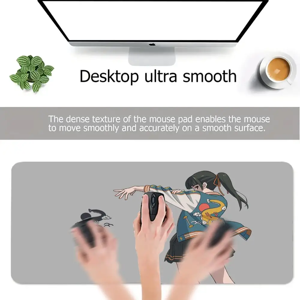 سطح المكتب الديكور أنيمي فتاة كبيرة ماوس الوسادة المطاط المضادة للانزلاق حصيرة مكتبية ملحقات الكمبيوتر الألعاب حصيرة لوحة المفاتيح توسيع ماوس
