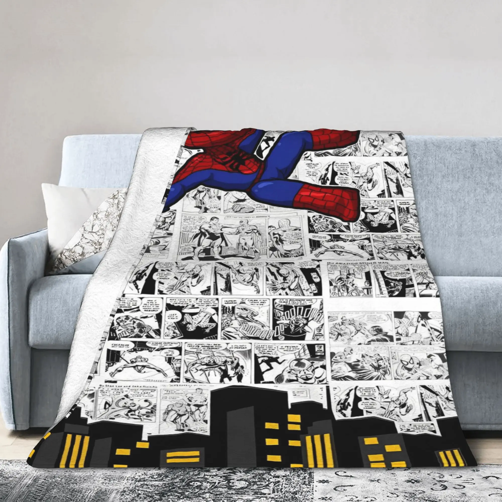 بطانية الرجل العنكبوت جودة دافئة وناعمة رمي بطانية الشتاء الاطفال غرفة المعيشة الجدة المفرش #3