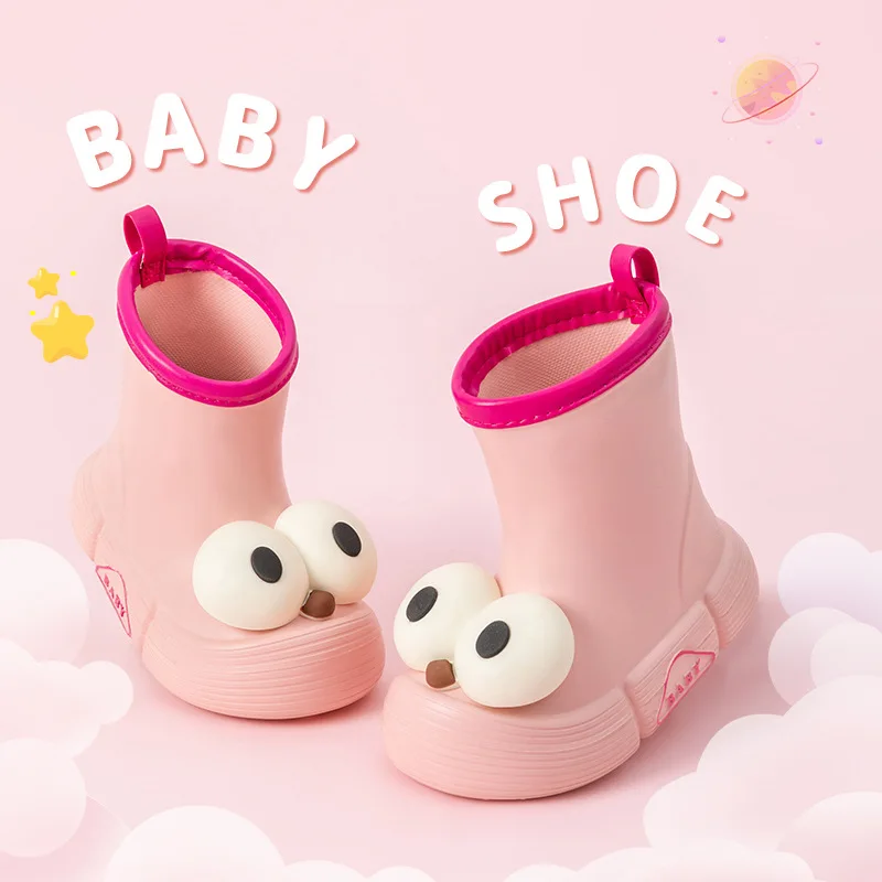 Children Rain Boots Baby Boys Girl EVA Non-slip Outdoor Cute Cartoon Big Eyes Rain Boots for Kids New Waterproof Shoes Toddler