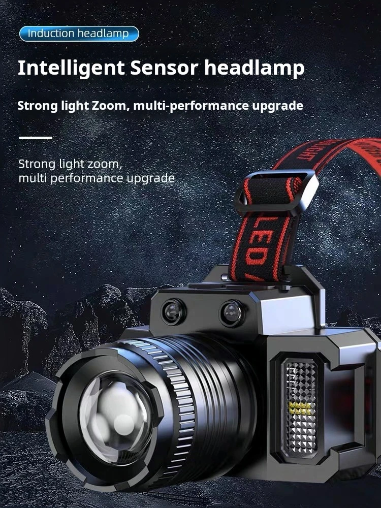 2024 Rechargeable Powerful Sensor Headlamp Fishing Camping USB Head Flashlight COB LED Head Light Torch Headlights Front Lantern