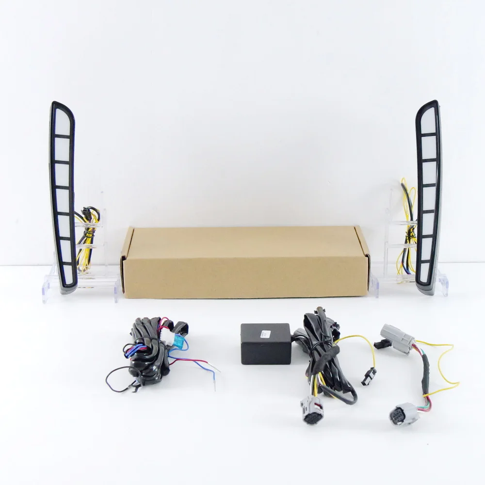 

July King LED Daytime Running Lights for Toyota Camry Hybrid XLE 2024 25, 6000K DRL + Streamer Turn Signals + Ice Blue Night DRL