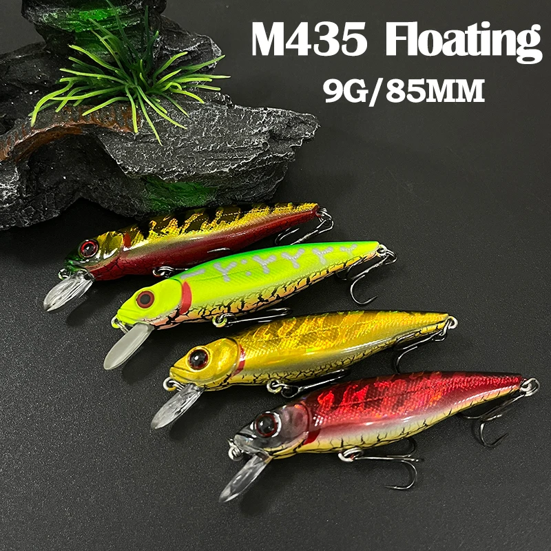 

85mm 9g Floating Minnow Fishing Lures Cracked Belly Pesca Wobblers Artificial Hard Bait for Pike Bass Swimbait Fishing Equipment